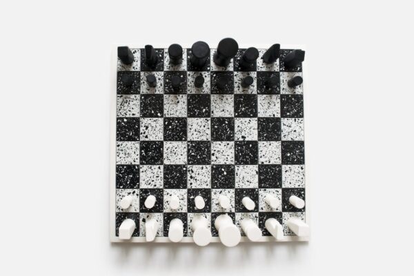 Schaakbord - Terrazzo Wit & Zwart Bordspellen House Raccoon